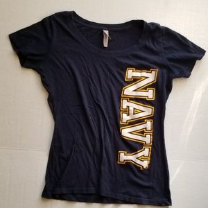 Next Level womens Large Navy print shirt